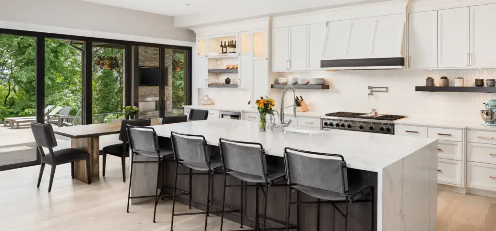 Residential cleaning team delivering spotless kitchen results.
