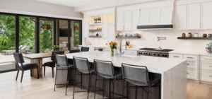Residential cleaning team delivering spotless kitchen results.